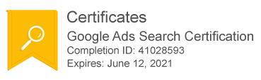 Google Ads Search Certificate
